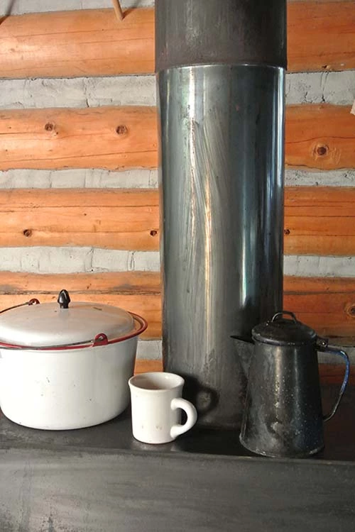 Image of hot water and coffee in the cabin.